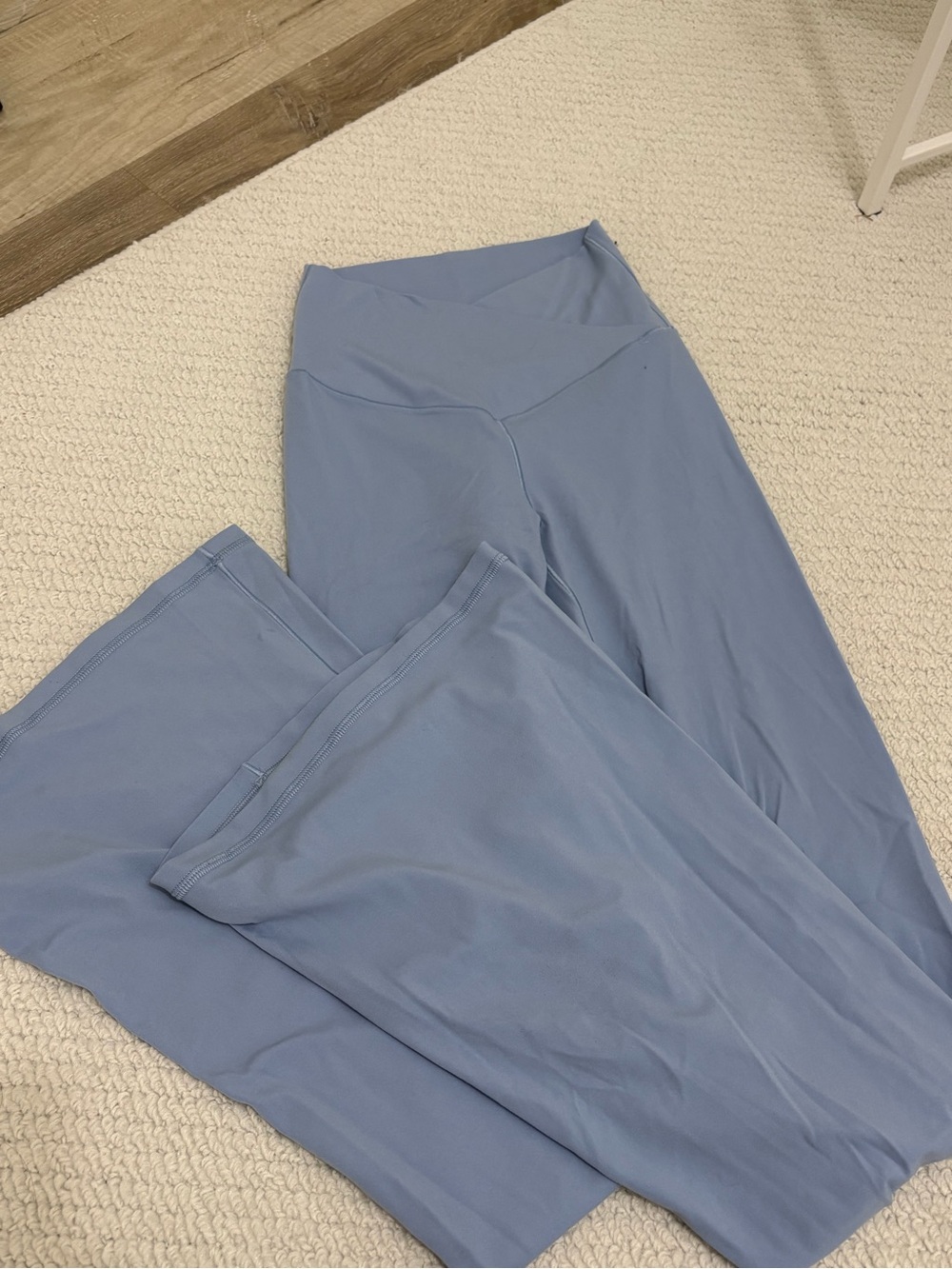 aerie High-Rise Wide-Leg Pants in Dusty Blue